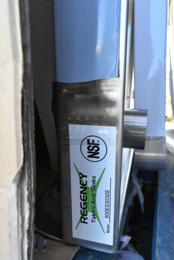 BRAND NEW SCRATCH AND DENT! Regency 600ES3030S 30" x 30" 16-Gauge Stainless Steel Equipment Stand with Undershelf. May Be Missing Pieces. - Image 3 of 3