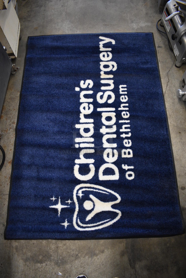 Blue Floor Rug w/ Children's Dental Surgery of Bethlehem Logo. 67x44