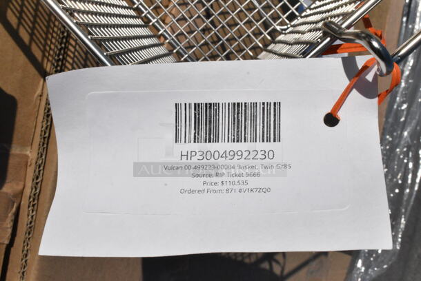 17 BRAND NEW Boxes Including HP3004992230 Vulcan 00-499223-00004 Basket, Twin Gr85, HP5928800936 Hobart 00-936547-00003 Probe And Switch Assy, HP7004108410 Vulcan 00-410841-00023 Valve,Combination,(Lp), HP3686701404 Berkel 01-404675-01158 Sharpening Assy, HP5474801100 Baxter 01-100V16-00546 Label, ServIt 423ST2ASG Angled Sneeze Guard for 2-Pan Steam Tables, YCNC167HDD/W Pactiv MealMaster 16 5/8" x 7 5/16" x 3" Full Slab White Rib Container with Dome Lid - 70/Case, OCNC-1070-DZYW, Solo TLP316-0007 Traveler White Dome Hot Cup Lid with Sip Hole - 1000/Case, 427BASEBLTDN Lancaster Table & Seating Black Steel Bolt-Down Umbrella Base. 17 Times Your Bid!  - Image 2 of 12
