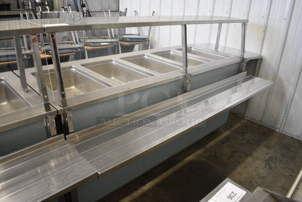 Vollrath 37050-2494-CNB Stainless Steel Commercial Electric Powered 5 Well Steam Table w/ Sneeze Guard and Tray Slide on Commercial Casters. 208 Volts, 1 Phase. 92x45x48 - Image 2 of 8