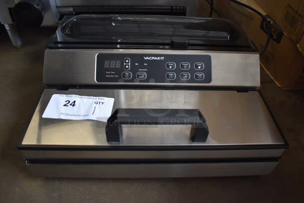 Vacpak-it 186VME12SS Stainless Steel Commercial Countertop Sealer. 120 Volts, 1 Phase. 15.5x13x6.5. Tested and Working!