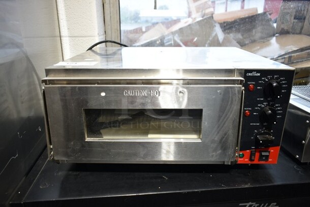 2023 Crosson CPO-160 Stainless Steel Commercial Countertop Electric Powered Pizza Oven w/ Broken Cooking Stone. 120 Volts, 1 Phase. Tested and Working! - Item #1114151