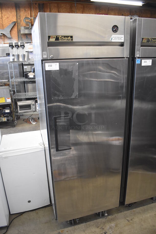 2010 True TG1R-1S Stainless Steel Commercial Single Door Reach In Cooler w/ Poly Coated Racks on Commercial Casters. 115 Volts, 1 Phase. 29x35x83. Tested and Working! - Image 3 of 5