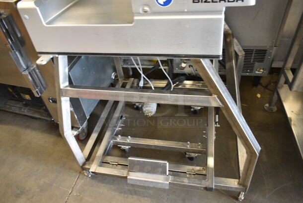 2021 Bizerba VSI330 F Stainless Steel Commercial Floor Style Meat Slicer Stacker. 120 Volts, 1 Phase. Tested and Stack Function and Screen Powers On But Requires Connection to Network / Admin Override From Bizerba Support To Work - Image 9 of 10