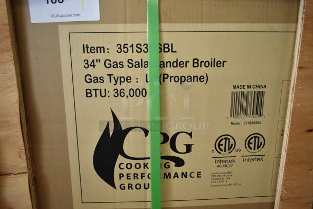 BRAND NEW SCRATCH AND DENT! Cooking Performance Group CPG 351S36SBL  34" Liquid Propane Infrared Salamander Broiler. 36,000 BTU - Image 3 of 3
