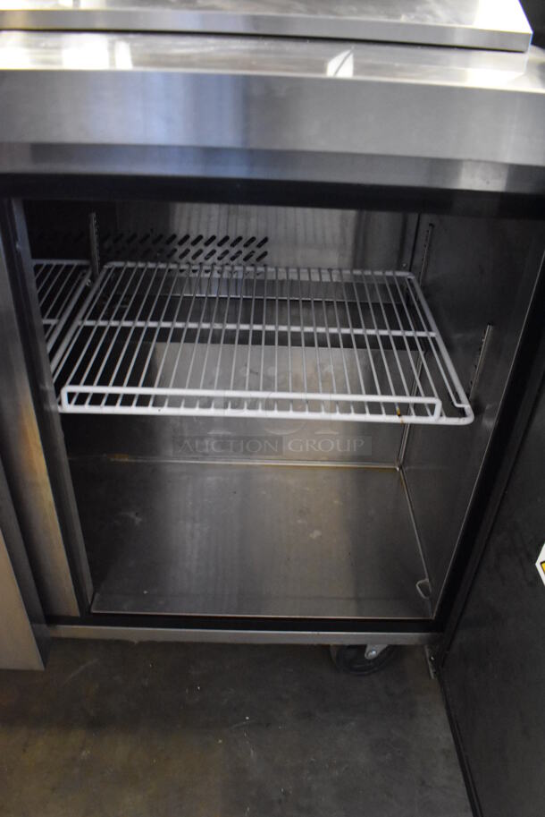 2017 Atosa MSF8302GR Stainless Steel Commercial Sandwich Salad Prep Table Bain Marie Mega Top on Commercial Casters. 115 Volts, 1 Phase. Tested and Powers On But Does Not Get Cold - Image 6 of 7