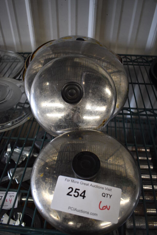 6 Various Metal Round Lids. Includes 7.5x7.5x2. 6 Times Your Bid!