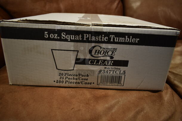 Box of BRAND NEW! Choice 5 oz Squat Plastic Tumblers - Image 2 of 2