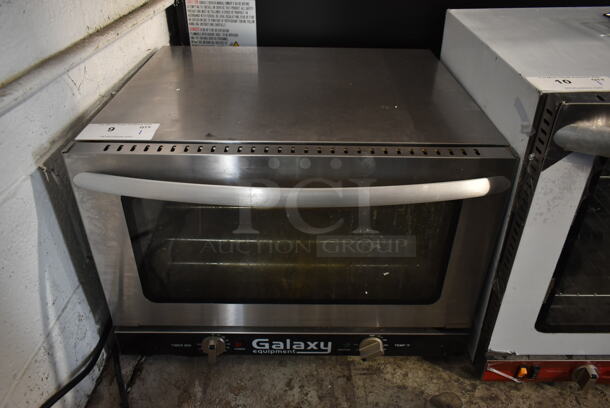 Galaxy 177COE3H Stainless Steel Commercial Countertop Electric Powered Half Size Convection Oven w/ View Through Door and Metal Oven Racks. 120 Volts, 1 Phase. Tested and Powers On But Does Not Get Warm