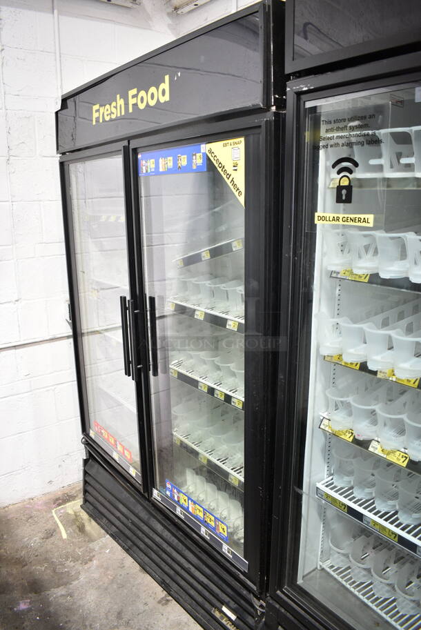 True GDM-49 ENERGY STAR Metal Commercial 2 Door Reach In Cooler Merchandiser w/ Poly Coated Racks. 115 Volts, 1 Phase. Tested and Working! - Image 1 of 5