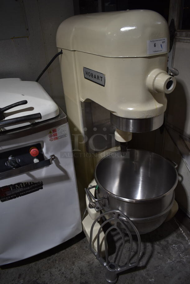 Hobart H-600 Metal Commercial Floor Style 60 Quart Planetary Dough Mixer w/ Stainless Steel Mixing Bowl and Paddle Attachment. 230 Volts, 1 Phase.  - Image 3 of 7