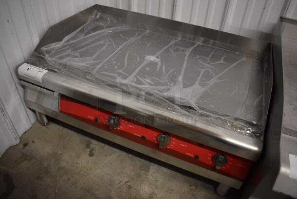 BRAND NEW! Avantco 177EG30N Stainless Steel Commercial Countertop Electric  Powered Flat Top Griddle with Manual Controls. 208/240 Volts. 30x20x13. Tested and Working! - Image 2 of 6