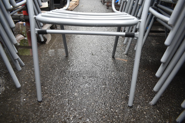 20 BRAND NEW SCRATCH AND DENT! Gray Metal Outdoor Patio Chairs w/ Arm Rests. 20 Times Your Bid! - Image 4 of 4