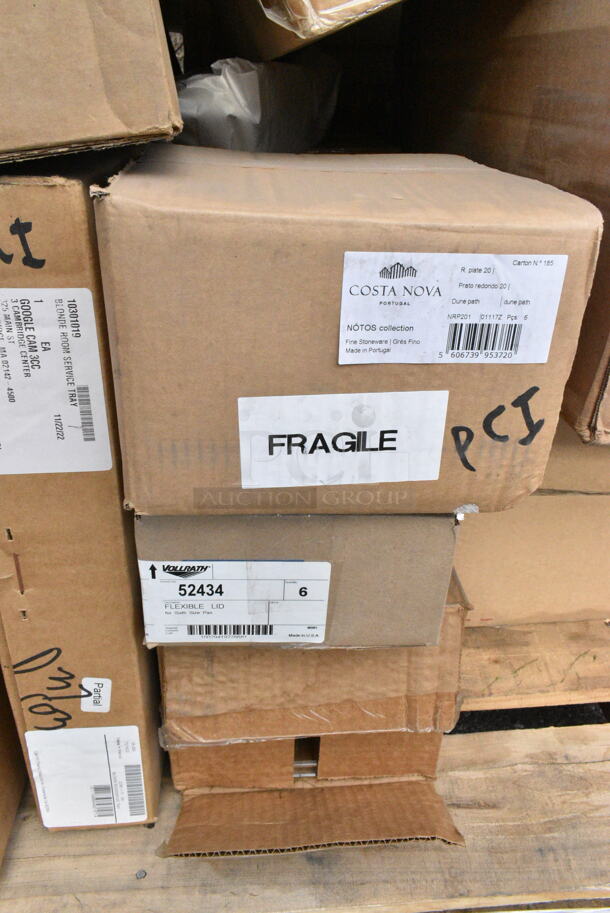 20 BRAND NEW! Boxes Including Rosenthal Sambonet TD1-24 Stockpot 10.5 Quart, Linea Serving Fork, Cal-mil 22301-1-71 Service Tray, Vollrath 52434 1/6 Size Lid, Costa Nova, Vollrath 82030 Pitchers, Spring USA 2374-6W 6 qt Convertible Induction Buffet Server w/ Hinged Lid, 005606 20x20 Drawer Assy, Vollrath CT2BH-120400 Conveyor Bagel and Bun Toaster, Winco MPF-57 Super Fine Mesh Basket, SQH8 Tablecraft Squeeze Bottles. 20 Times Your Bid!  - Image 5 of 12