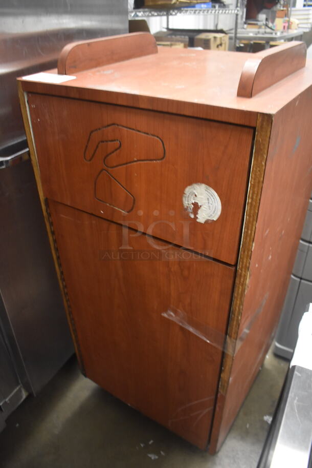 Wood Waste Receptacle With Tray Top. - Image 3 of 4