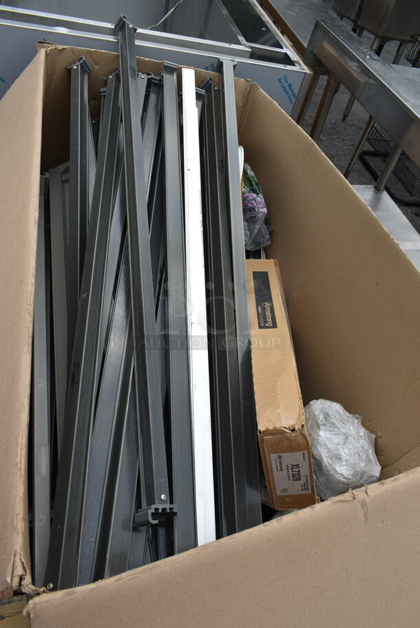 ALL ONE MONEY! Lot of BRAND NEW! Cambro Gray Poly Supports for Shelving and Track for Drop Ceiling - Image 4 of 7