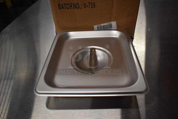 12 BRAND NEW IN BOX! Winco SPSCS Stainless Steel 1/6 Size Drop In Bin Lids. 12 Times Your Bid! - Image 1 of 3