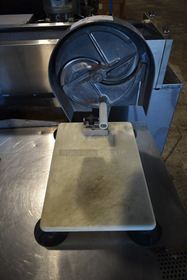 Nemco Metal Commercial Countertop Vegetable Slicer Mounted to Cutting Board. - Image 1 of 5