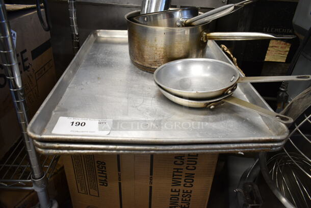 ALL ONE MONEY! Lot of 8 Various Items Including Metal Skillet, Sauce Pans and Metal Full Size Baking Pans. - Image 7 of 7