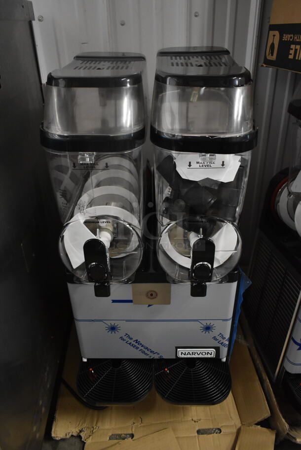 BRAND NEW SCRATCH AND DENT! 2022 Narvon 378SM2 Stainless Steel Commercial Countertop 2 Hopper Slushie Machine. 115 Volts, 1 Phase. Tested and Working! - Image 1 of 7
