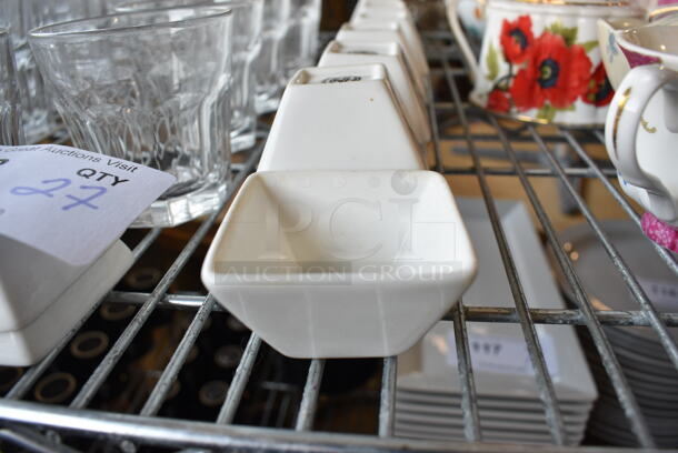 27 White Ceramic Portion Cups. 2.5x2.5x1.5. 27 Times Your Bid! - Image 1 of 2