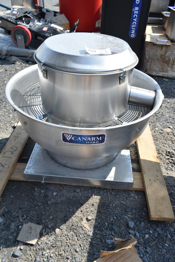 BRAND NEW SCRATCH AND DENT! Canarm ALX120-UD-EC Metal Commercial Rooftop Mushroom Exhaust Fan. 1208/208-240 Volts, 1 Phase.  - Image 3 of 5
