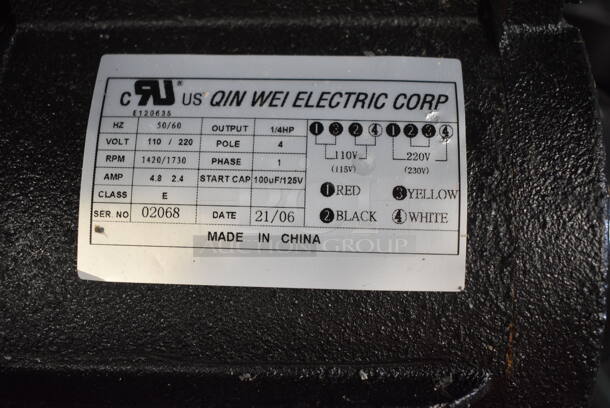 BRAND NEW SCRATCH AND DENT! Motor. 110/220 Volts.  - Image 6 of 6