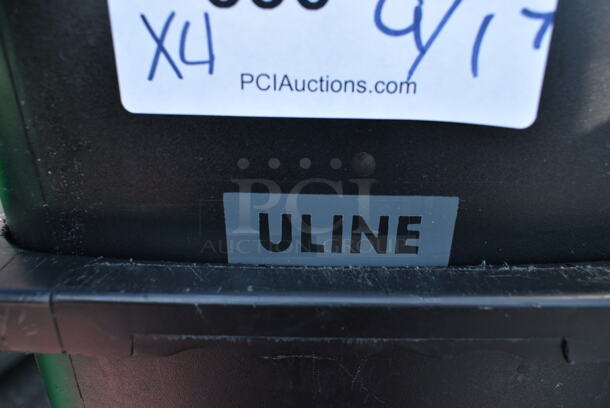 4 Black Poly Slim Jim Trash Cans. 4 Times Your Bid!  - Image 5 of 5