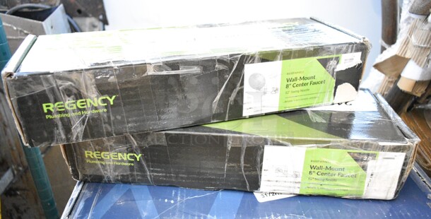 2 BRAND NEW SCRATCH AND DENT! Regency 600FWM812 Wall Mount Faucet with 8" Centers and 12" Swing Spout. 2 Times Your Bid!  - Image 2 of 5