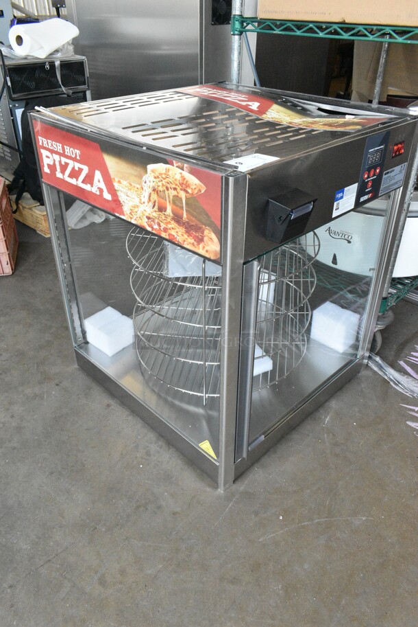 BRAND NEW SCRATCH AND DENT! ServIt 423PDW18D1 Stainless Steel 18" Full-Service Pizza Warmer with 4-Shelf Rotating Rack. 120 Volts, 1 Phase. Tested and Working! - Image 3 of 10