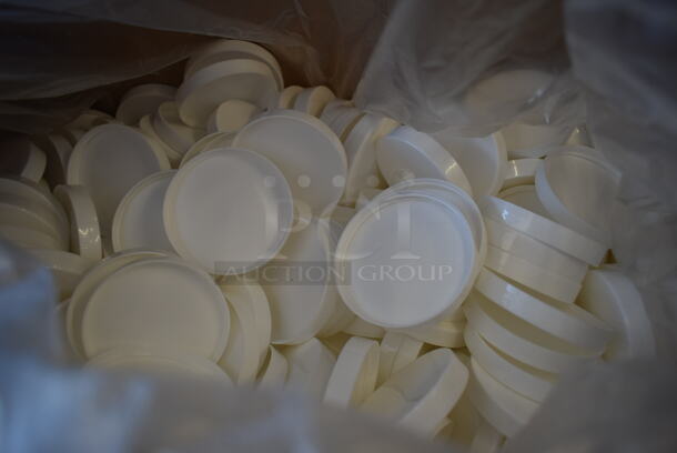 Box of NEW! White Poly Lids. - Image 4 of 5