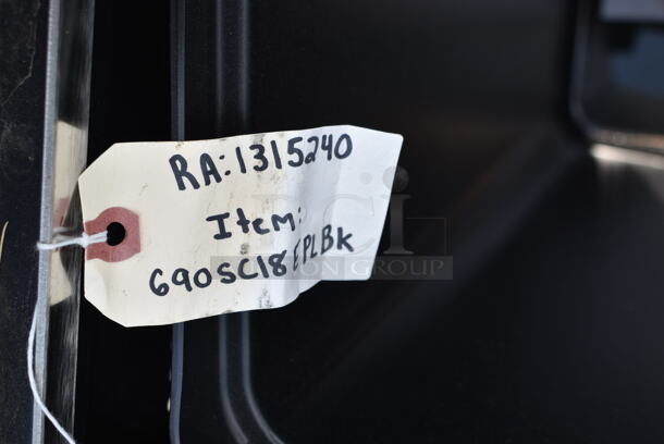 BRAND NEW SCRATCH AND DENT! Rubbermaid 690SC18EPLBK Silhouettes Black Steel Designer Square Waste Receptacle - 20 Gallon - Image 5 of 6