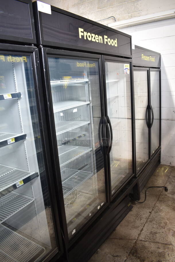 2018 True GDM-49F-HC ENERGY STAR Metal Commercial 2 Door Reach In Freezer Merchandiser w/ Poly Coated Racks. 115/208-230 Volts, 1 Phase. Tested and Working! - Image 1 of 6