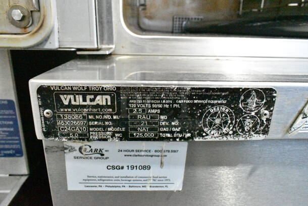 Vulcan C24GA10 Stainless Steel Commercial Natural Gas Powered 2 Deck Steam Cabinet. 125,000 BTU.  - Image 8 of 8