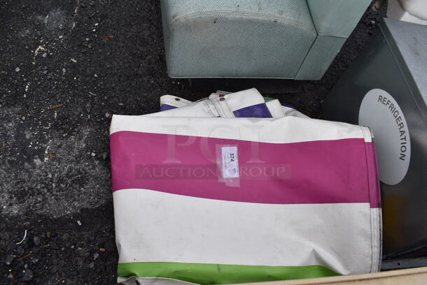 Fredericks Canvas Products White, Purple, Pink and Green Awning - Image 3 of 7