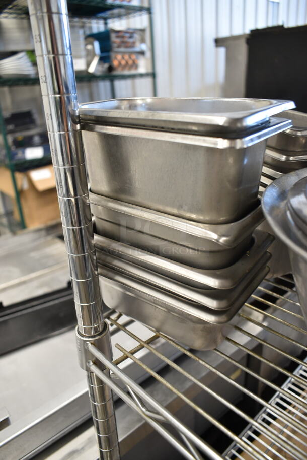 ALL ONE MONEY! Two Tier Lot of Various Items Including Metal Bowls, Stainless Steel Drop In Bins, Metal Baking Pans,  - Image 9 of 12