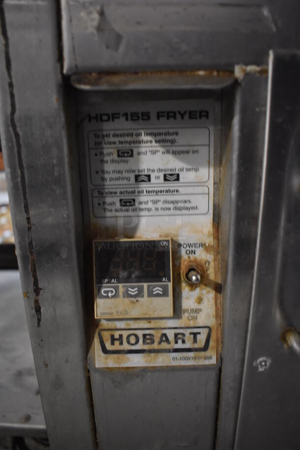 Hobart HDF155G Stainless Steel Commercial Floor Style Natural Gas Powered Donut Fryer w/ Dough Dropper Arm. 80,000 BTU. 27.5x40x67 - Image 8 of 8