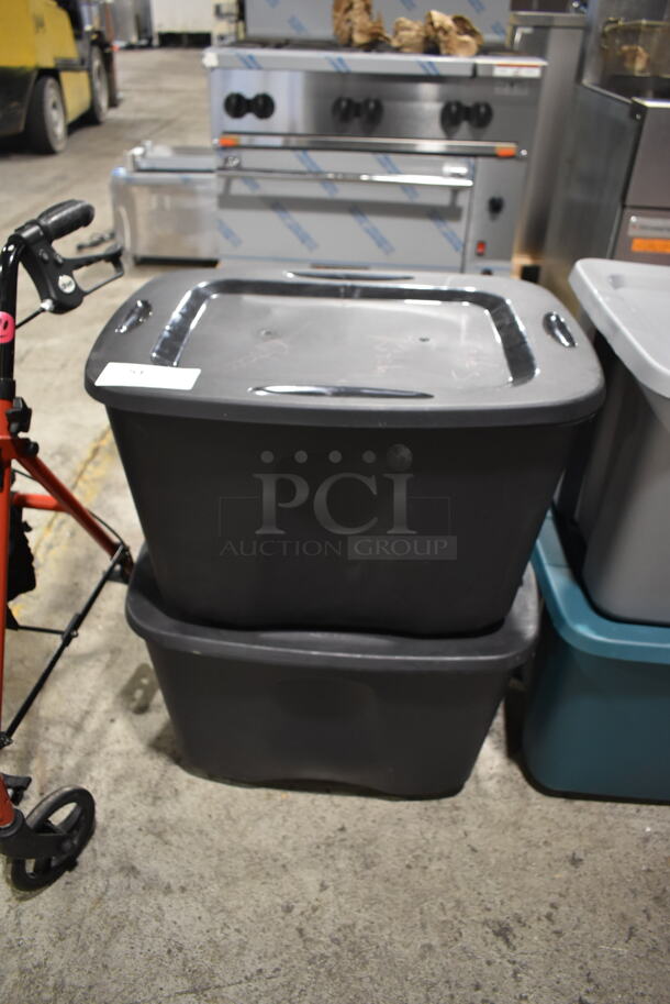 ALL ONE MONEY! Lot of 4 Poly Bins and Lids - Image 2 of 7