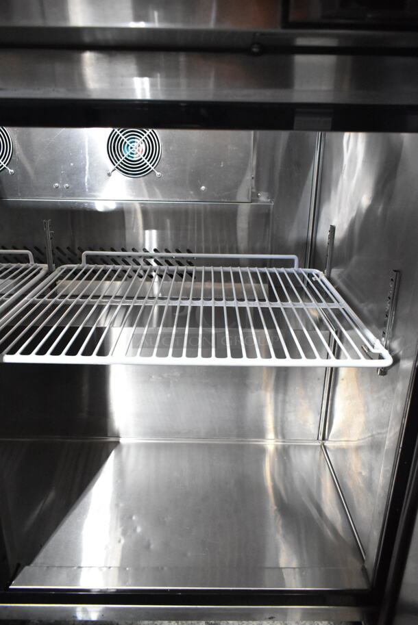 2017 Migali C-SP72-18-HC Stainless Steel Commercial Sandwich Salad Prep Table Bain Marie Mega Top on Commercial Casters. 115 Volts, 1 Phase. Tested and Powers On But Does Not Get Cold - Image 7 of 10