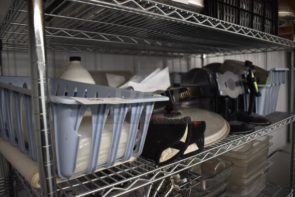 ALL ONE MONEY! Tier Lot of Various Items Including Poly Bins, Stands and Metal Lids - Image 6 of 6