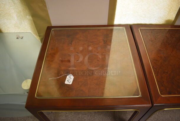 2 Wooden End Tables; 1 w/ Glass Top Pane. 2 Times Your Bid! - Image 5 of 6