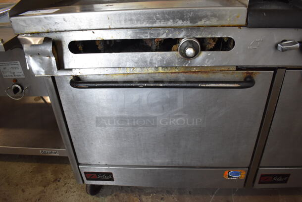 Southbend Select Stainless Steel Commercial Natural Gas Powered 6 Burner Range w/ Flat Top Griddle, 2 Ovens, Over Shelf and Back Splash. 61x35x60 - Image 6 of 10