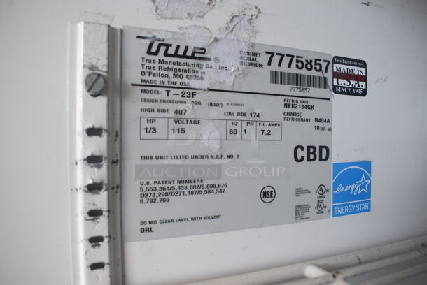 2013 True T-23F 1 Door Stainless Steel Reach in Freezer w/ Poly Coated Racks on Commercial Casters. 115 Volt, 1 Phase. Tested and Working! - Image 6 of 7