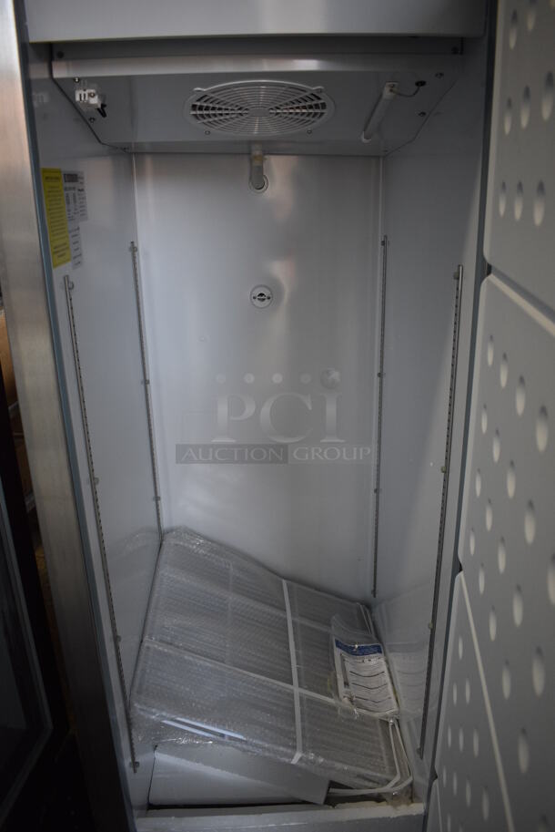 BRAND NEW SCRATCH AND DENT! 2020 Maxx Cold Model MXCF-23FDHC Stainless Steel Commercial Single Door Reach In Freezer w/ Poly Coated Racks on Commercial Casters. 115 Volts, 1 Phase. 27x30x83. Tested and Powers On But Temps at 57 Degrees - Image 5 of 8
