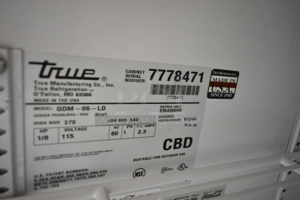 True GDM-06-LD Metal Commercial Mini Cooler Merchandiser. 115 Volts, 1 Phase. Tested and Working! - Image 3 of 3