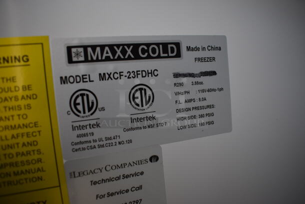 BRAND NEW SCRATCH AND DENT! 2020 Maxx Cold Model MXCF-23FDHC Stainless Steel Commercial Single Door Reach In Freezer w/ Poly Coated Racks on Commercial Casters. 115 Volts, 1 Phase. 27x30x83. Tested and Powers On But Temps at 57 Degrees - Image 6 of 8