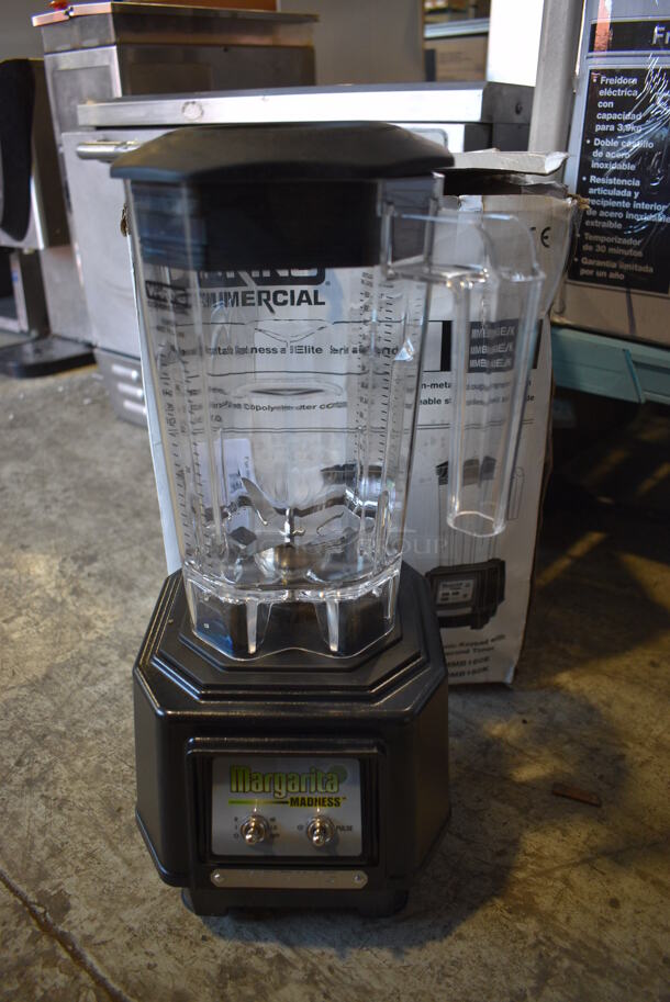 BRAND NEW SCRATCH AND DENT! Waring Model MMB145 Metal Commercial Countertop Blender w/ Pitcher. 230 Volts, 1 Phase. 7x7x18. Tested and Working!