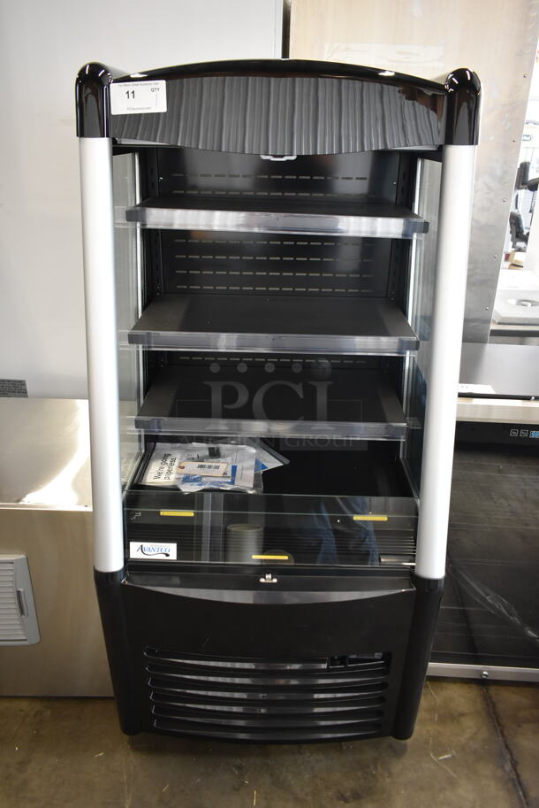 BRAND NEW SCRATCH AND DENT! Avantco 193MAC26HCB Metal Commercial Floor Style Grab N Go Open Merchandiser w/ Metal Shelves. 115 Volts, 1 Phase. Tested and Working!