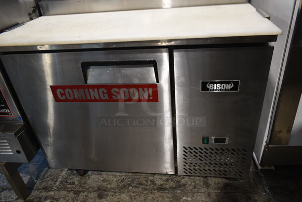 2018 Bison BPT-44 Stainless Steel Commercial Pizza Prep Table on Commercial Casters. 115 Volts, 1 Phase. Tested and Working! - Image 6 of 7