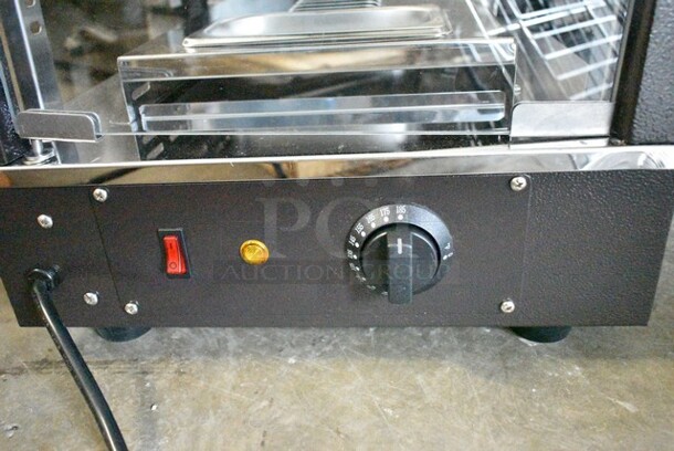 BRAND NEW SCRATCH AND DENT! 2023 Avantco 177HDC13 13" Self/Full Service 3 Shelf Countertop Heated Display Case with Hinged Doors. 120 Volts, 1 Phase. Tested and Working! - Image 10 of 12